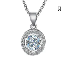 XL056 1CT Sterling Silver S925 Moissanite Diamond