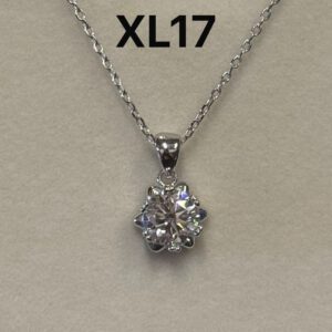 XL17 1CT Sterling Silver S925 Moissanite Diamond